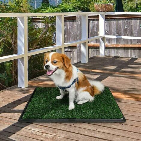 Hunde Rasentoilette Hundetoilette Hundetöpfchen Hundetoilette Waschbar Welpentöpfchen Welpentoilette mit Grasmatte 50x60cm Hundematte, Kissen und Matratze