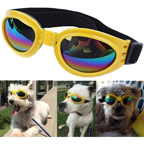 Hunde-Sonnenbrille (Gelb), Haustierprodukte, Sonnenbrille für große Hunde, Schlicht, Modisch, Bequem, Umweltfreundlich