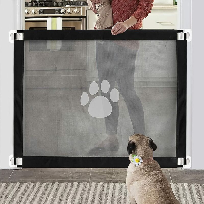 Hunde Türschutzgitter Einfach zu Installieren & Abschließbar Hundeschutzgitter Treppenschutzgitter Absperrgitter für Haustier, 80cm x 100cm