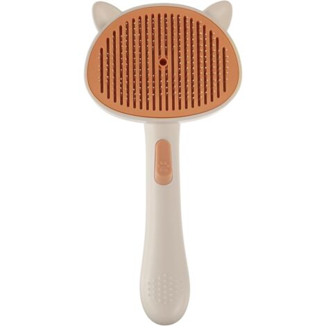Hunde- und Katzenbürste, Hundebürste, Katzenbürste, Haarentfernungsbürste für langes und kurzes Haar, Tierhaarreinigung mit einem Klick, Massagekamm (weiß)
