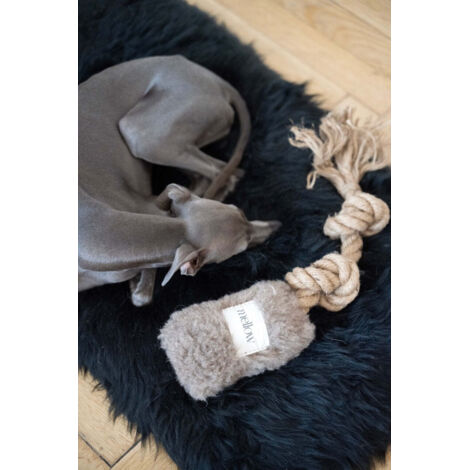 Hunde-Zerrspielzeug aus Naturwolle – Beige, Groß