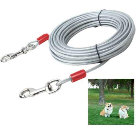Hundeanbindekabel, 6 m, weiß