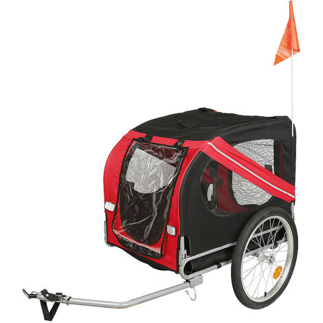 Hundeanhänger Fahrradanhänger Hundetransporter hundebuggy Transportanhänger Hunde Hundefahrradanhänger(Rötliches Schwarz)