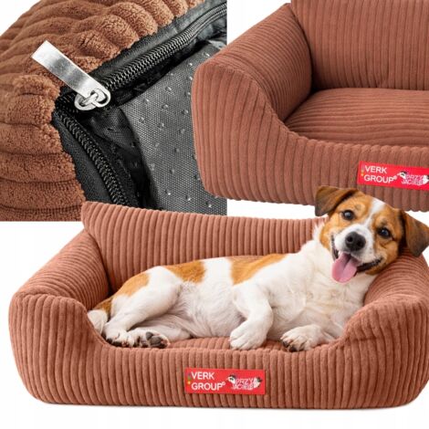 Hundebett Cord braun M (10)