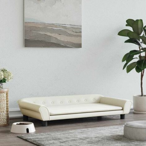 Hundebett Creme 100x50x21 cm Samt vidaXL