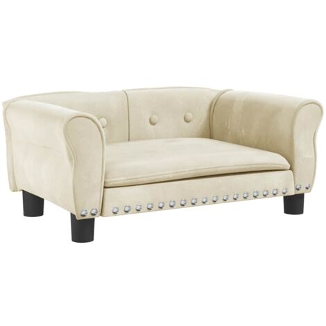 Hundebett Creme 70x45x30 cm Samt vidaXL