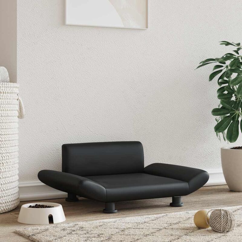 Hundebett Schwarz 70x45x28 Cm Kunstleder Vidaxl