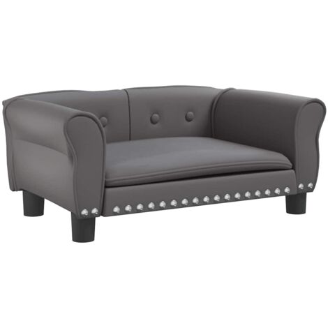 Hundebett Grau 70x45x30 cm Kunstleder vidaXL
