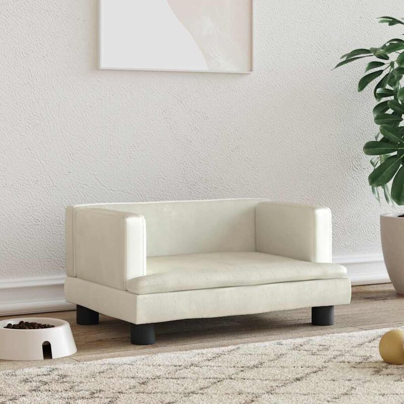 Hundebett Creme 60x40x30 Cm Samt Vidaxl