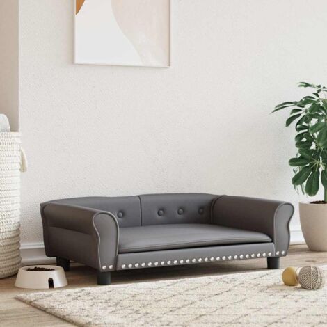 Hundebett Grau 95x55x30 cm Kunstleder vidaXL342220