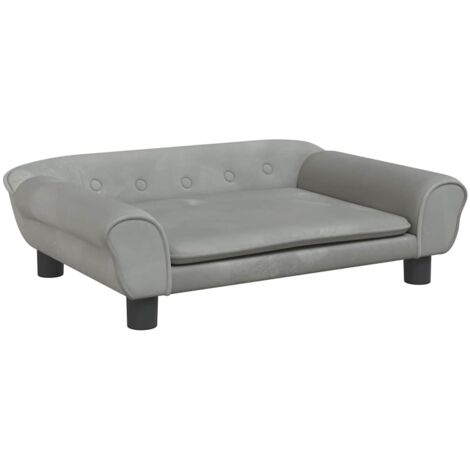 Hundebett Hellgrau 70x48x22 cm Samt vidaXL