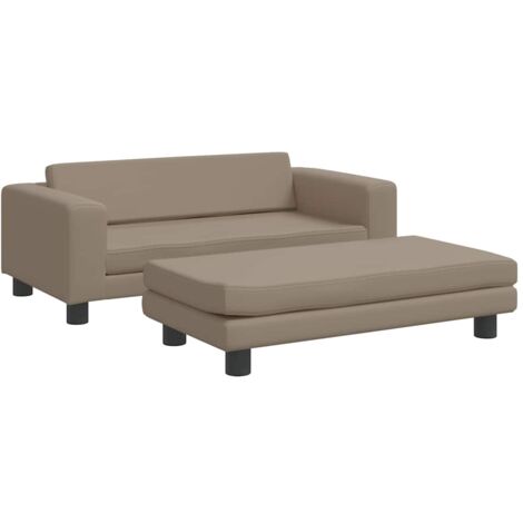 Hundebett mit Verlängerung Cappuccino 100x50x30 cm Kunstleder vidaXL