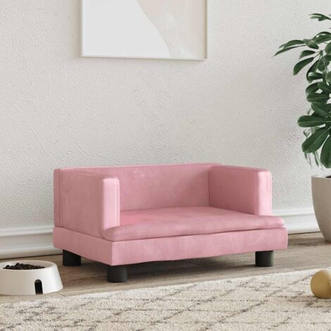 Hundebett rosa 60x40x30 cm Velours