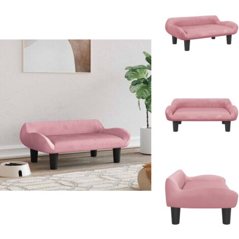 Hundebett Rosa 70x40x24 cm Samt - Hundebett - Samtbett - Rosa Hundebett - Gemütliches Hundebett - Tierbetten