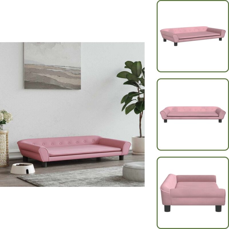 Vidaxl The Living Store Hundebett Rosa 100x50x21 Cm Samt - Hunde Bett - Samteschlafplatz - Tierbett - Kuschelhöhle - Klein Hundebett