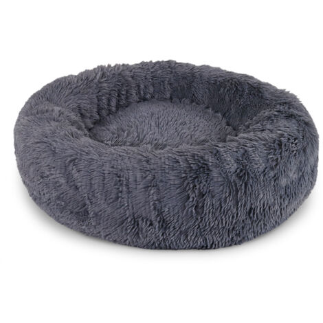 Hundebett rund Hundekissen Hundesofa Donut 50cm Durchmesser, dunkelgrau