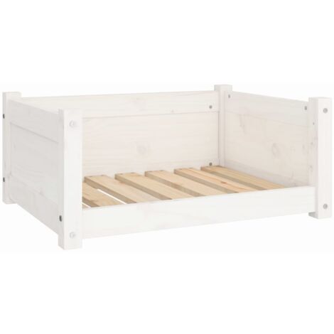 Hundebett Weiß 65,5x50,5x28 cm Massivholz Kiefer vidaXL