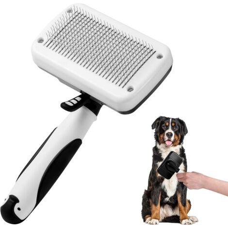 Hundebürste, selbstreinigende Hunde- und Katzenpflegebürste, Tierkamm, Hundehaarbürste, zur Ein-Klick-Tierhaarentfernung, Bürste für kurzes bis langes Fell (Penguin automatischer Haarentfernungskamm (