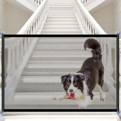Hundegitter, Hundegitter, Treppenschutzgitter, Ohne Bohren (Treppenschutzgitter, Hundegitter), für Haustiere und Kinder, Schwarz