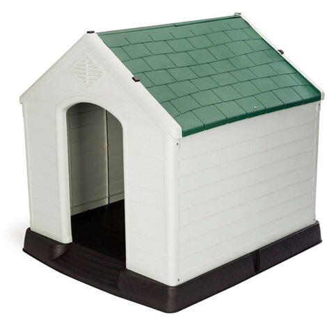 Hundehütte Medium Zeus Plus Gardiun 78x87x81 cm Hergestellt aus Beige/Grünem Harz
