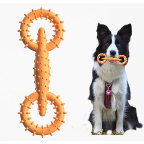 Hundekauring – Hundekauspielzeug, Welpen-Beißring, Hundekaubrett (orange)