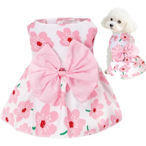Hundekleid mit Blumenmuster, niedlicher Hunderock, Sommerkleidung für Welpen und Kätzchen