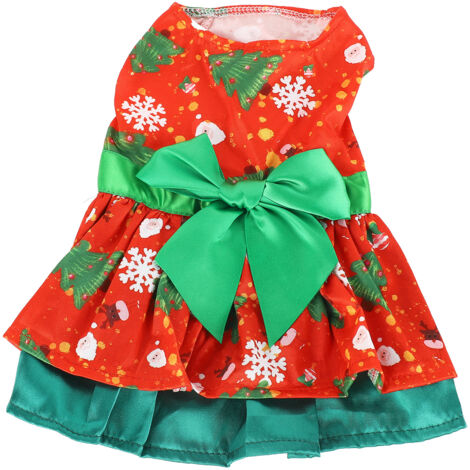 Hundekleid, modisch, niedlich, Weihnachtsbaum, Schneeflockenmuster, Welpe, Sommer für Partys, Alltagsfotografie L