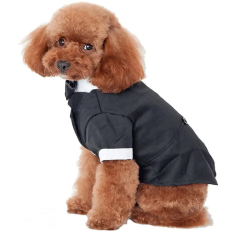 Hundekleidung, Haustier-Overall, Haustier-Hochzeitskleid, schwarze Haustier-Hochzeitsjacke////