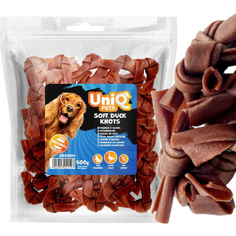Hundeleckerli, Snack Superweiche Entenknoten UniQ Pets 500g