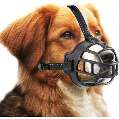 MEMKEY Hundemaulkorb, Maulkorb, Korbmaulkorb für kleine, mittelgroße und große Hunde mit verstellbaren Riemen (Größe 3, Schwarz)