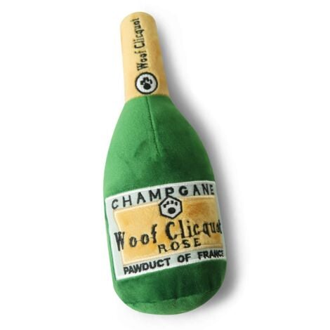 TLILY Hundeplüschspielzeug, quietschendes Spielzeug in Champagner-Weinflaschenform, bissfestes, sauberes Zahnkauspielzeug, interaktives Spielzeug, B