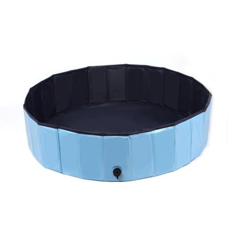 Hundepool Schwimmbecken 120x30cm Swimmingpool Badewanne Faltbarer Planschbecken Kinderpool Badewanne Doggy Pool für Großes Haustier Hund Katze Kinder PVC rutschfest