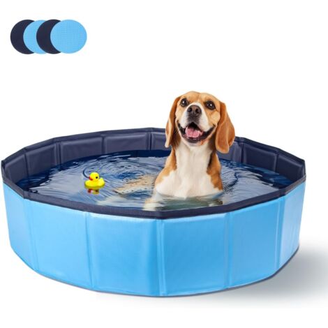 Hundepool, starres Becken, faltbare Badewanne für kleine und große Katzen, 120  30 cm, M, blau
