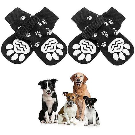 Hundesocken, Größe L, 2er-Pack, rutschfeste Socken mit verstellbaren Riemen zum Schutz der Pfoten Ihres Haustieres und Ihrer Innenböden