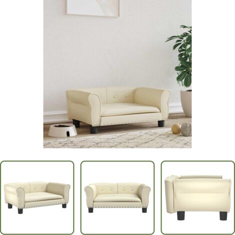Hundesofa -  Hundebett Creme 70x45x30 cm Kunstleder