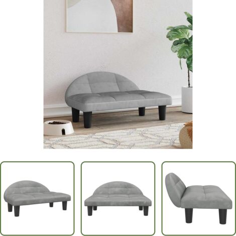 Hundesofa -  Hundebett Hellgrau 70x52x30 cm Samt