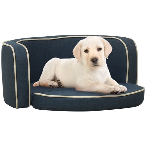Hundesofa Klappbar Blau 76x71x30 cm Leinen Waschbares Kissen