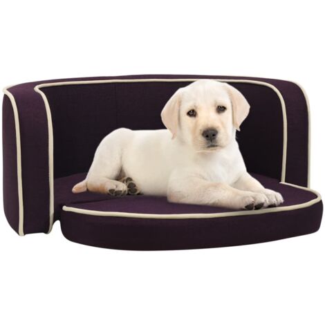 Hundesofa Klappbar Burgunderrot 76x71x30 cm Leinen Kissen