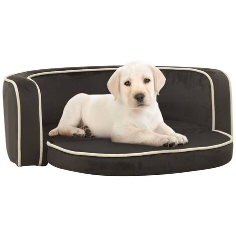 Hundesofa Klappbar Dunkelgrau 73x67x26 cm Plüsch Kissen