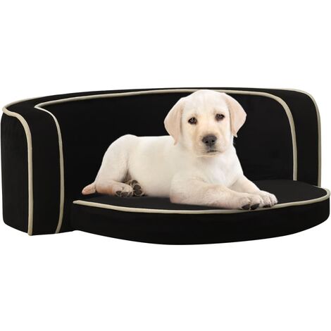 Hundesofa Klappbar Schwarz 73x67x26 cm Plüsch Waschbares Kissen