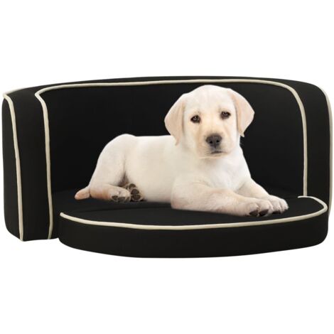 Hundesofa Klappbar Schwarz 76x71x30 cm Leinen Waschbares Kissen