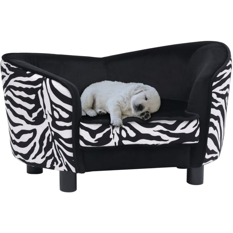 Vidaxl - Hundesofa Schwarz 68x38x38 cm Plüsch