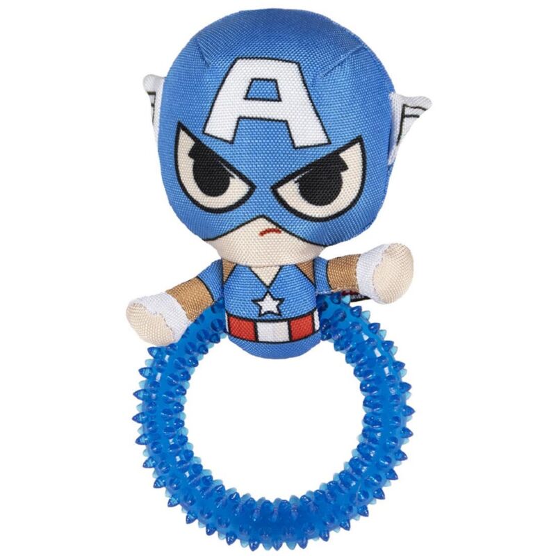 The Avengers - Captain America Hundespielzeug – Robuster Beißring Mit Quietscher