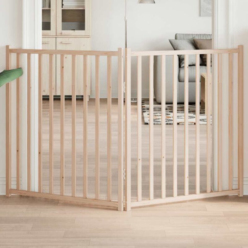 Vidaxl 2-tlg. Hundetor Faltbar 160 Cm Massivholz Tanne