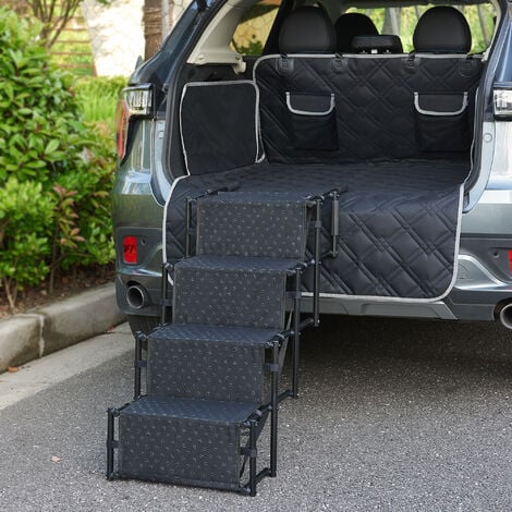 Hundetreppe Colchester 4-stufig bis 55 kg Metall/Polyester [en.casa]