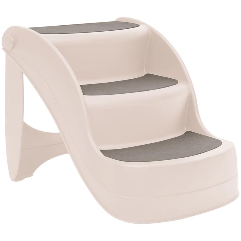 Hundetreppe Mit 3 Stufen Klappbar Creme 50x38x38 Cm Kunststoff Vidaxl
