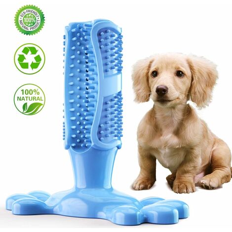 Hundezahnbürste Hundespielzeug Kauspielzeug Zahnpflege aus Naturgummi Molar Stick mit Reinigungsbürsten Hund Kauen Zahnreiniger Zahnbürste