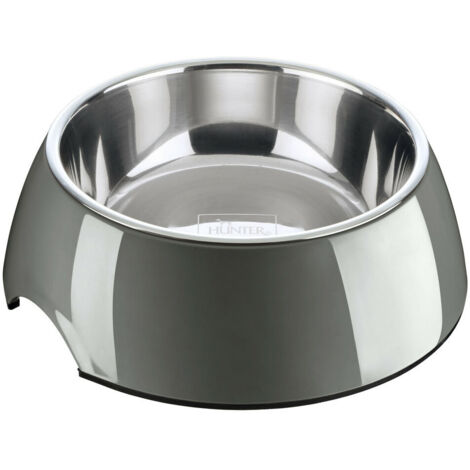 Hunter 2 in1 melamina cuenco de acero/gris 700 ml (Pack de 2)