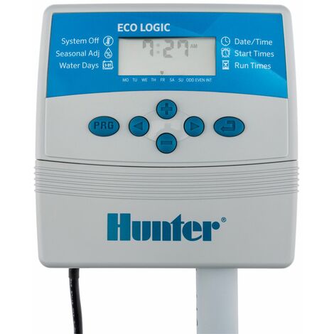 Hunter – Programmateur d'arrosage 1 à 6 voies – 2 programmes avec 4 départs – Alimentation 230V – Compatible systèmes d'arrosage