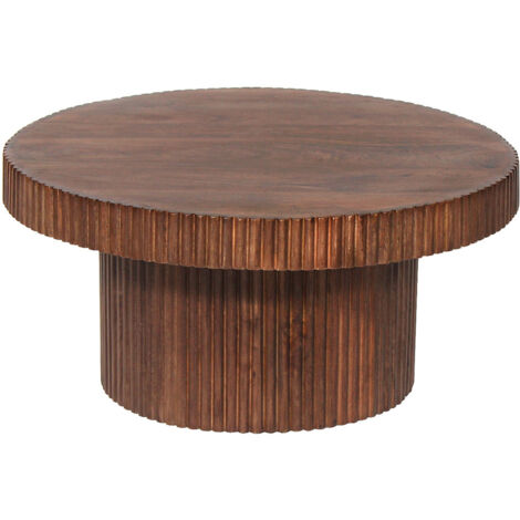 HUNTER - Table Basse en Manguier Massif Vernis Teinté Noyer